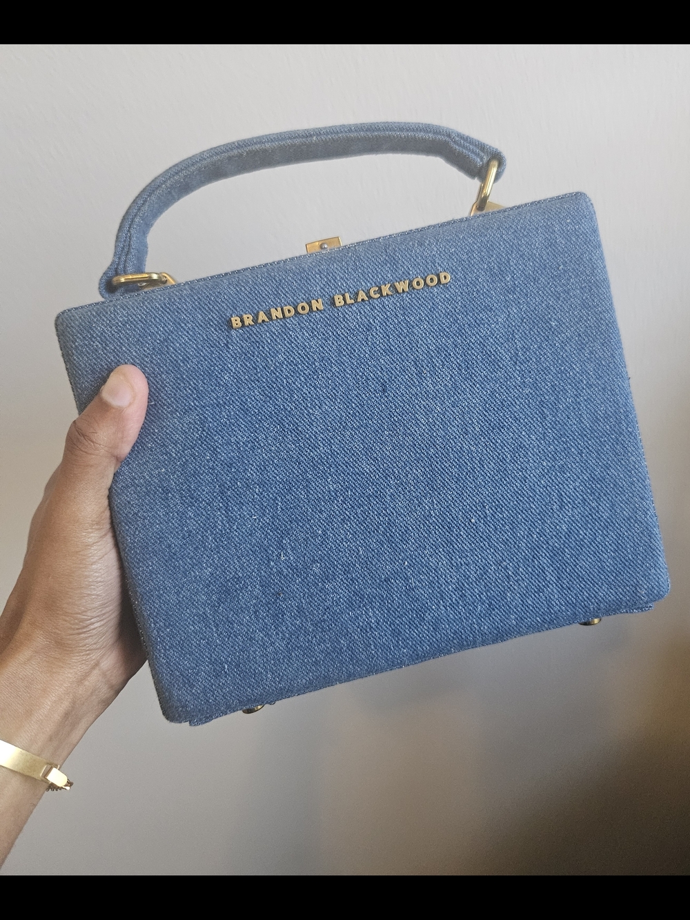 Brandon Blackwood Denim Box Top Handle Purse